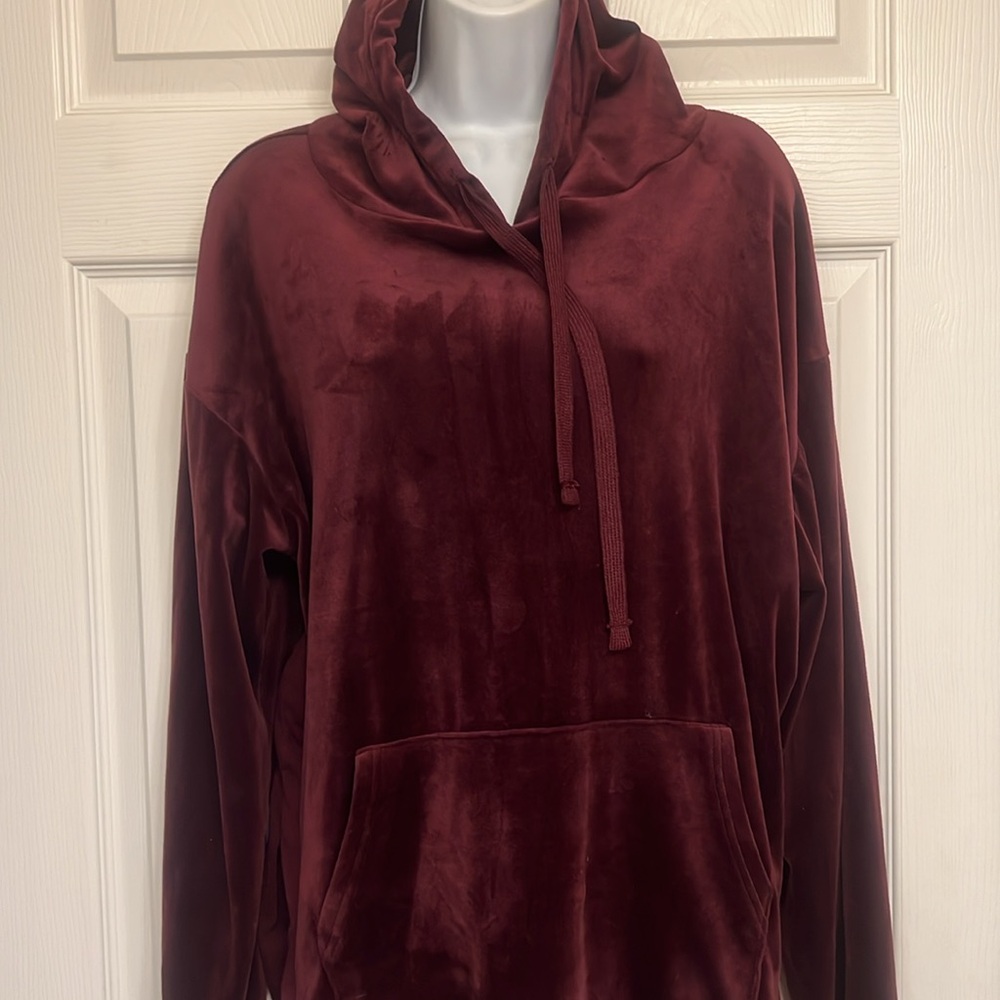 COPY - Better Together size L burgundy velour hoodie